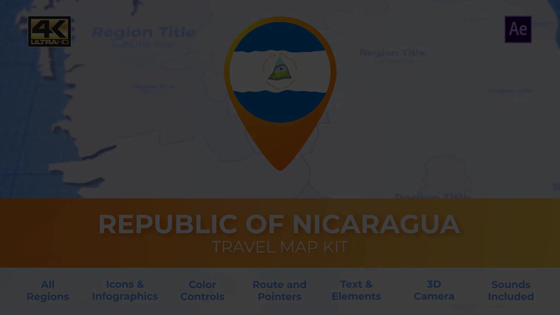 Nicaragua Map Republic of Nicaragua Travel Map Videohive 29967731 After Effects Image 6