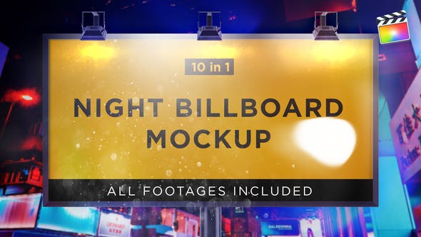 Night Billboard Mockup | For Final Cut & Apple Motion - Download 30745305 Videohive