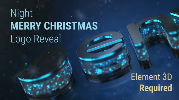 Night Merry Christmas Logo Reveal - Download 22803117 Videohive