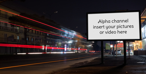 Night Street with Billboard  - Download Videohive 4236477