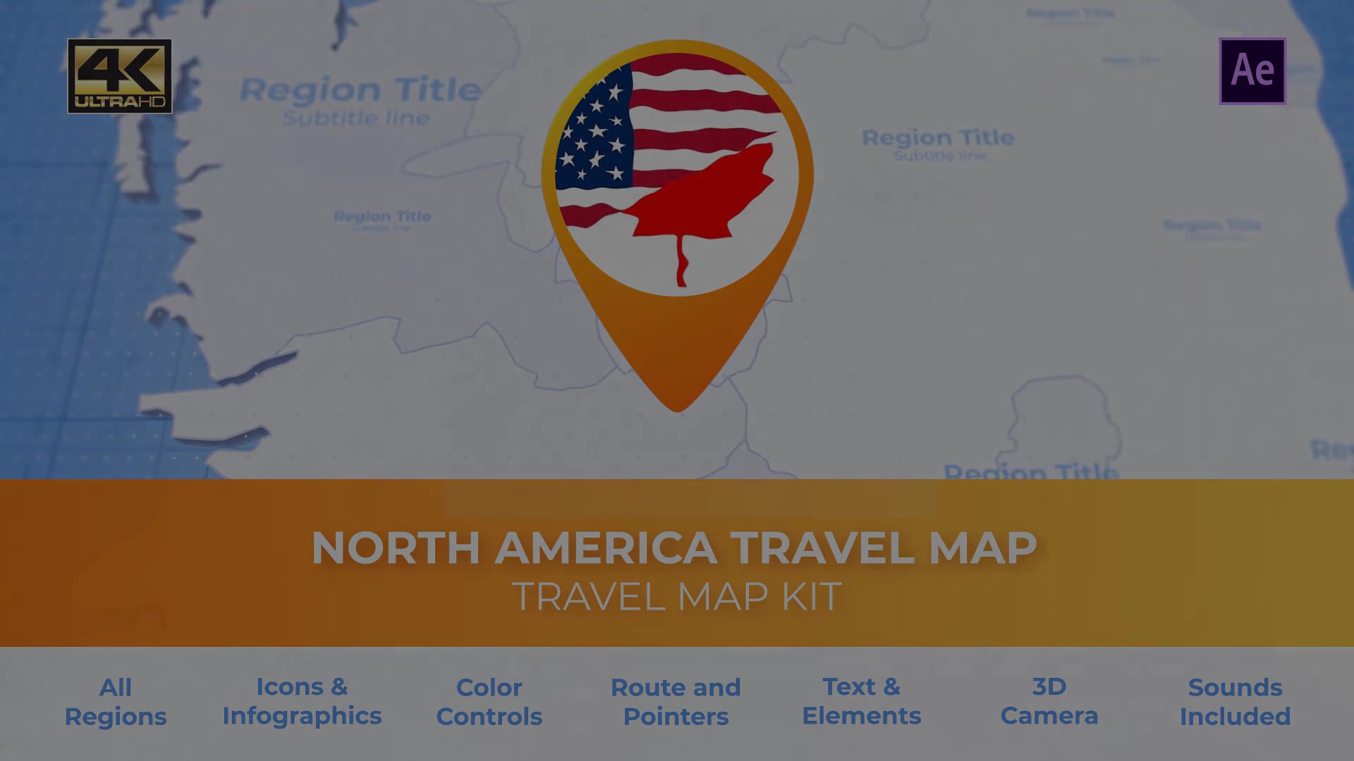 North America Map North America Travel Map Videohive 30472683 After Effects Image 13