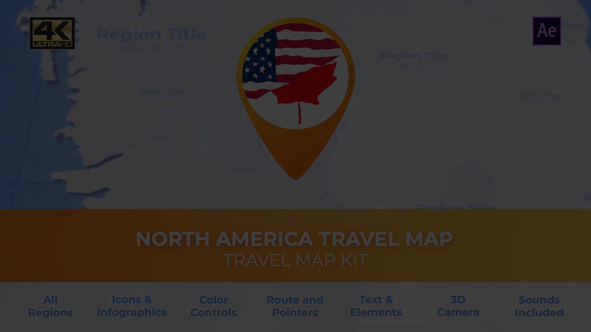 North America Map North America Travel Map Videohive 30472683 After Effects Image 6