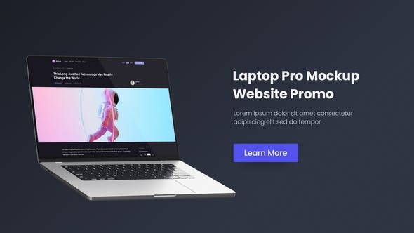 NoteBook Pro Promo Realistic Mockup Laptop Website - Videohive 35352728 Download
