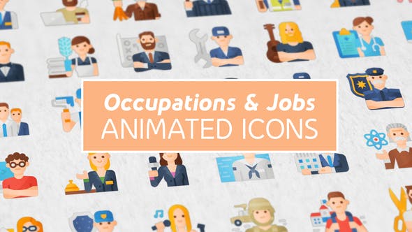 Occupations & Jobs Modern Flat Animated Icons - 25388705 Download Videohive