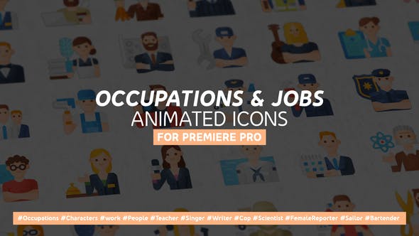 Occupations & Jobs Modern Flat Animated Icons Mogrt - Videohive 27776698 Download