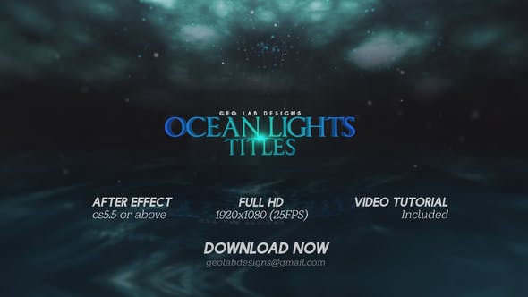 Ocean Lights Titles l Sea Lights Slideshow l Ocean Waves Opener - 26809118 Download Videohive
