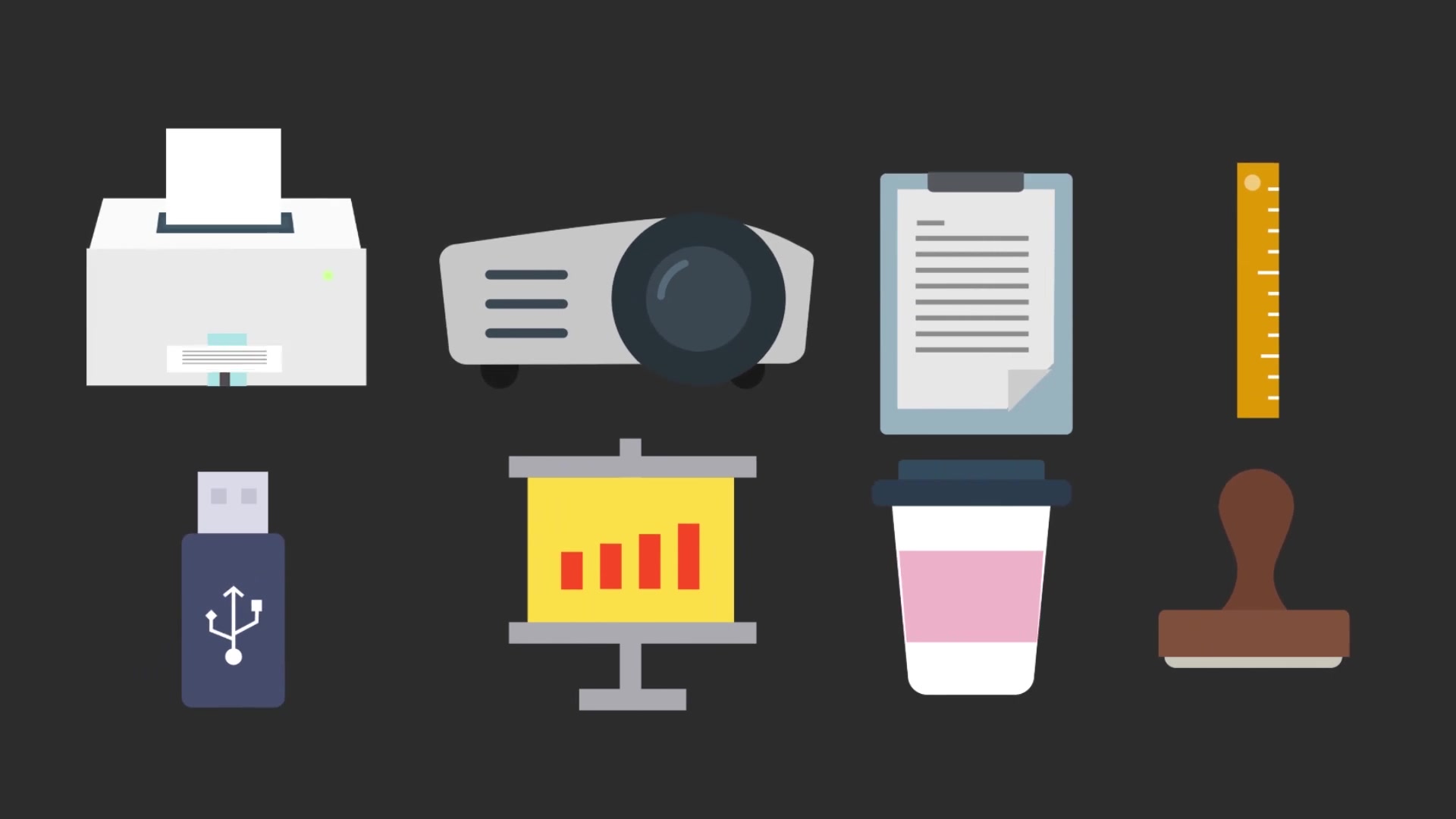 Office Elements Icons | 4K Videohive 37949878 After Effects Image 12