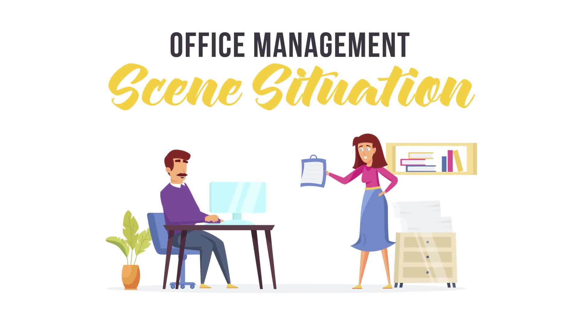 Office management Scene Situation Videohive 28481630 After Effects Image 1
