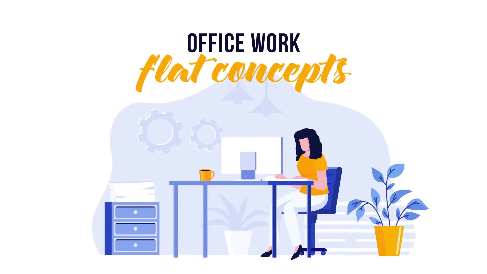 Office work Flat Concept Videohive 30170115 After Effects Image 1