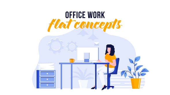 Office work Flat Concept - Videohive Download 30170115