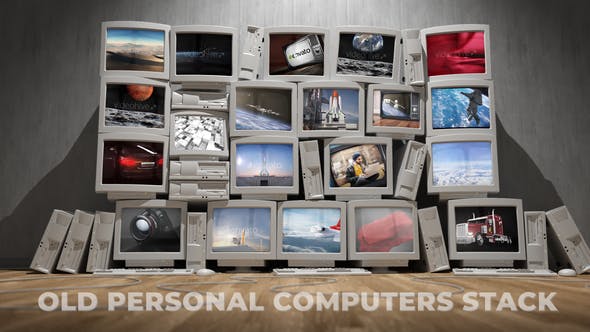 Old Personal Computers Stack - Videohive Download 24117296