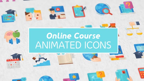 Online Course Modern Flat Animated Icons - Videohive 26444411 Download