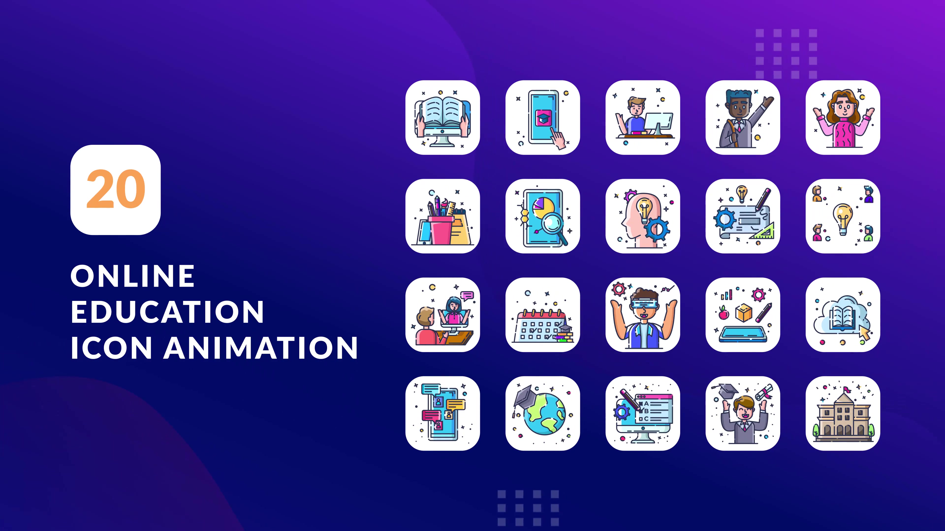 Online Education Animation Icons | After Effects Videohive 38427590 After Effects Image 3