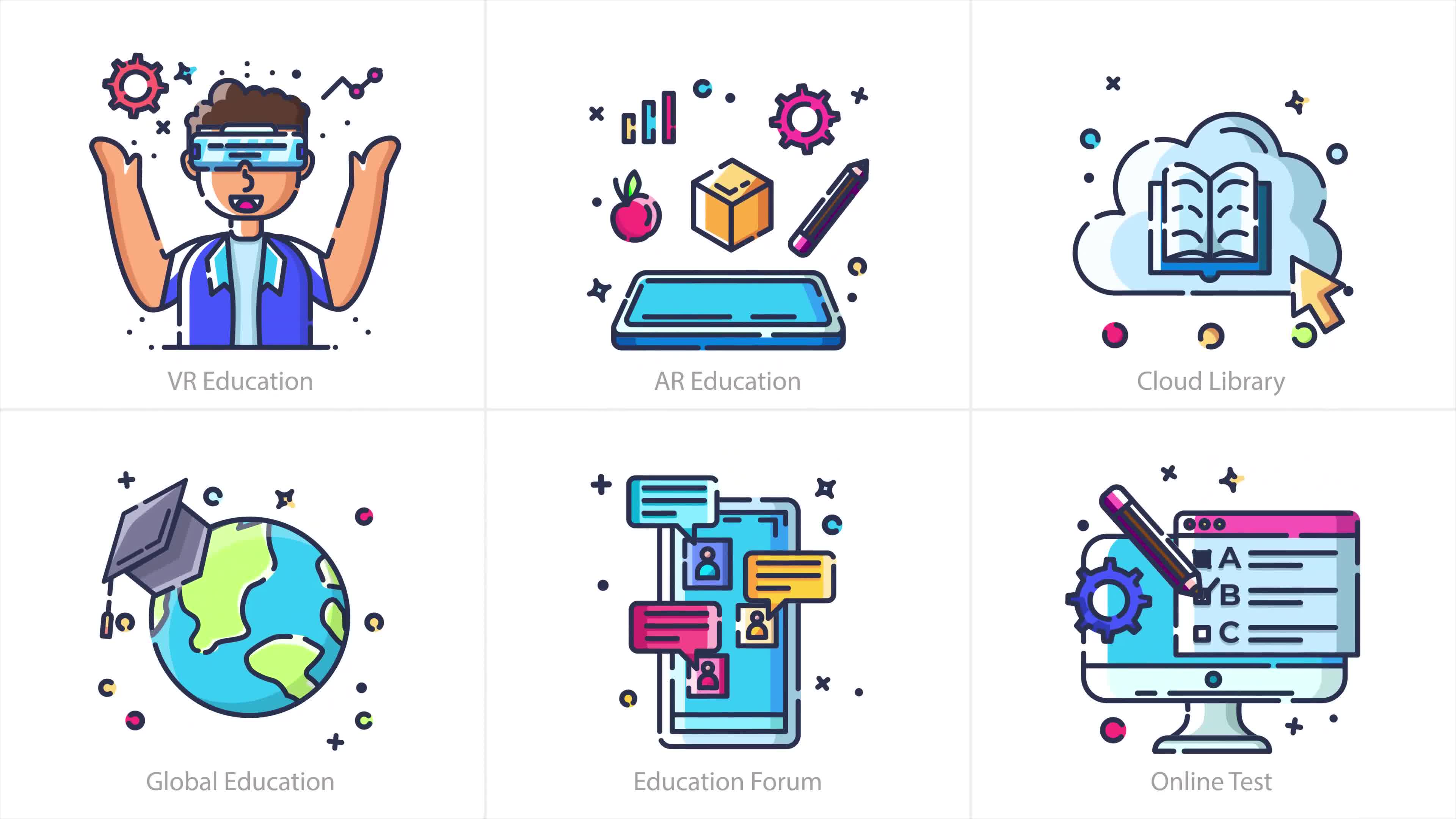 Online Education Animation Icons | After Effects Videohive 38427590 After Effects Image 9