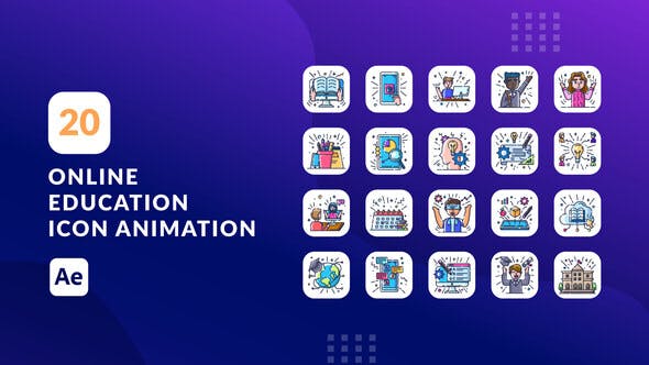 Online Education Animation Icons | After Effects - 38427590 Videohive Download