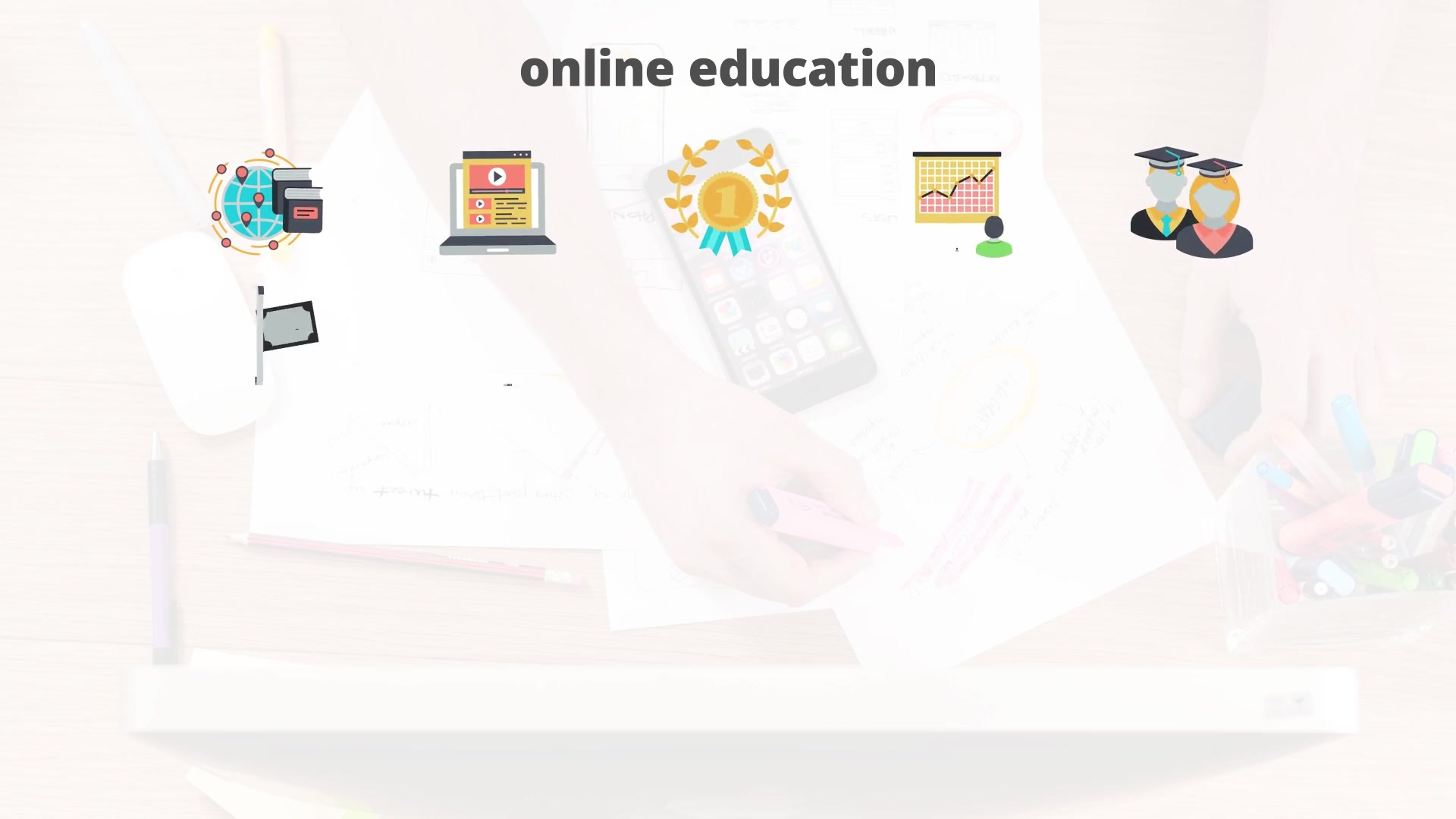 Online Education Flat Animation Icons - Download Videohive 23465974