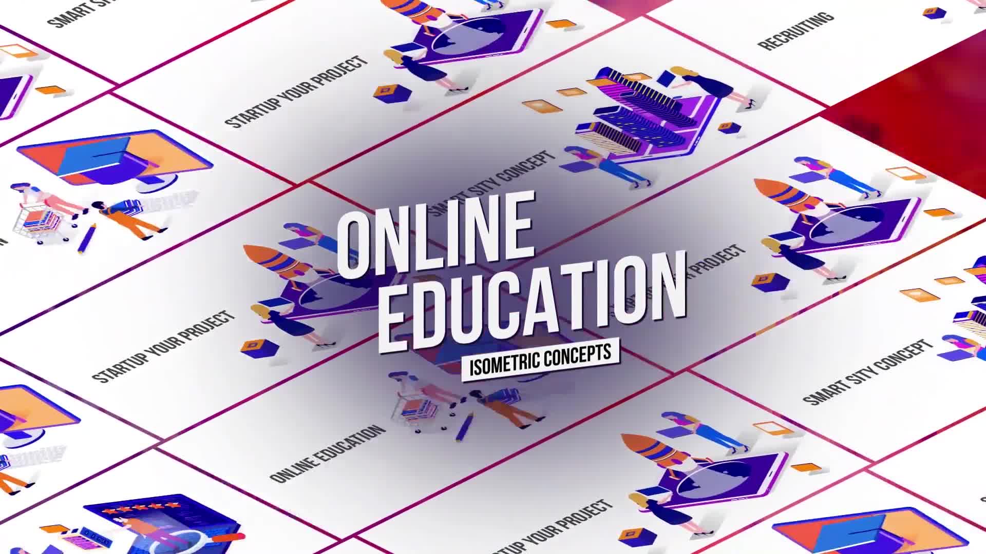 Online Education Isometric Concept Videohive 26531138 After Effects Image 1