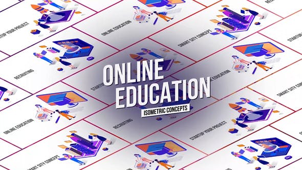 Online Education Isometric Concept - 26531138 Videohive Download