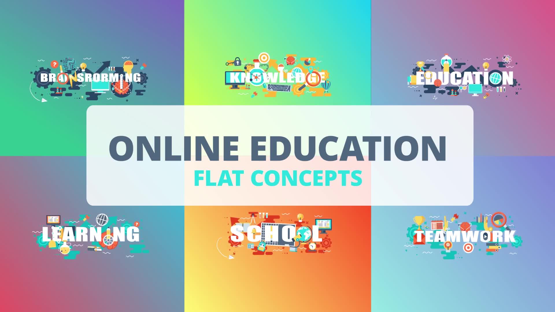 Online Education Typography Flat Concept Videohive 23815980 After Effects Image 1