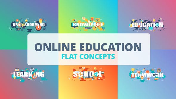 Online Education Typography Flat Concept - Download 23815980 Videohive