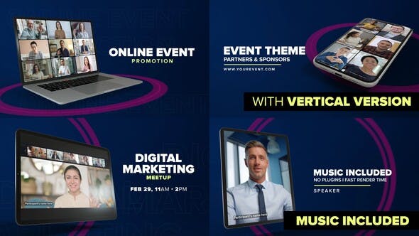 Online Event Promo Device Mock up - Videohive Download 30446183