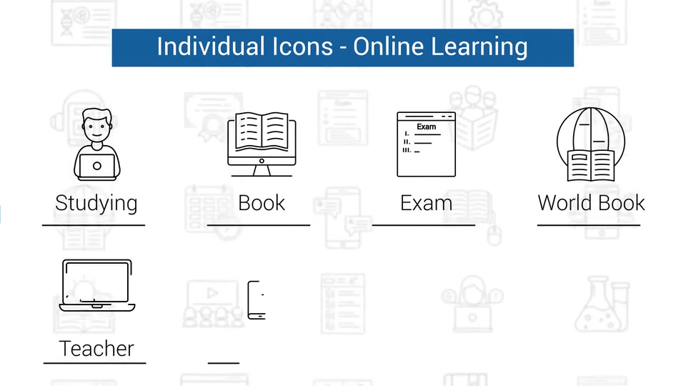 Online Learning Line Icons Videohive 34462842 After Effects Image 8