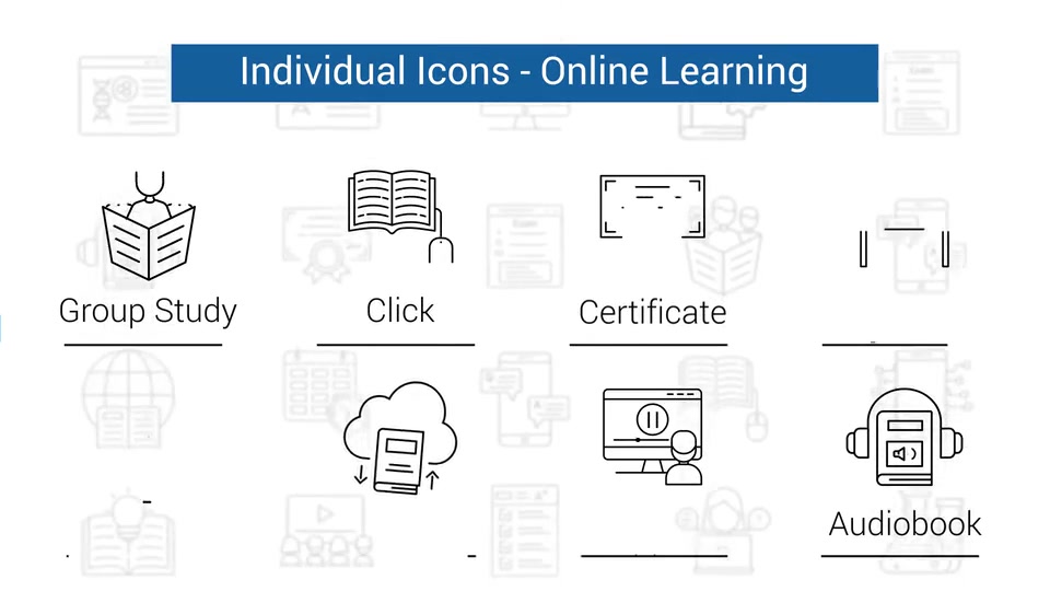 Online Learning Line Icons Videohive 34462842 After Effects Image 9