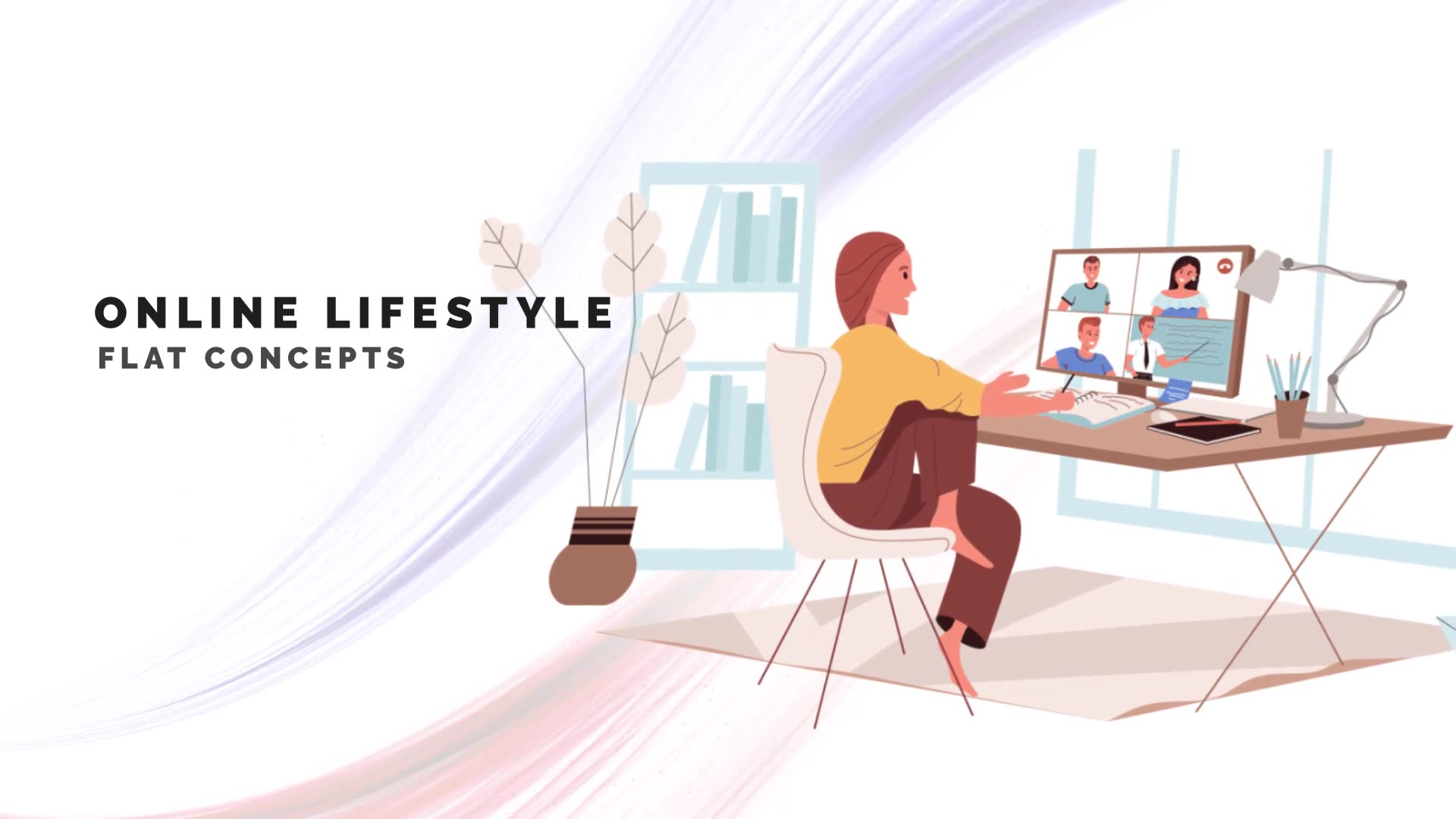 Online lifestyle Flat Concept Videohive 33298419 After Effects Image 2