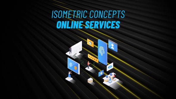 Online Service Isometric Concept - 31223576 Videohive Download