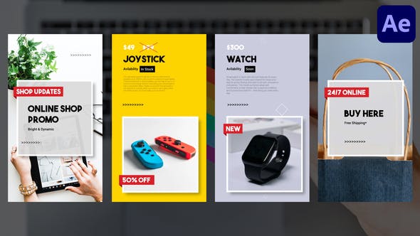Online Shop Vertical Promo Slideshow | After Effects - Download Videohive 31625435