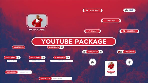 Opener Youtube Package Button Subscribe - Videohive Download 24589949