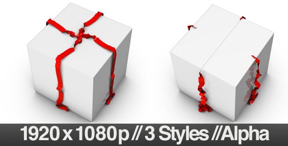 Opening a Wrapped Gift with Alpha Channel Fold - Download 2517176 Videohive