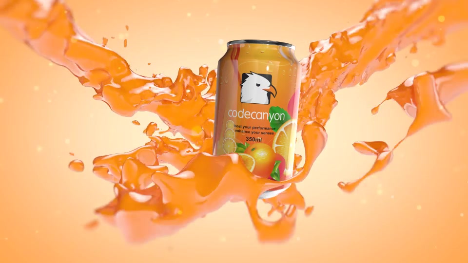 Orange Juice Splash With Can Element 3D Videohive 23485947 After Effects Image 4