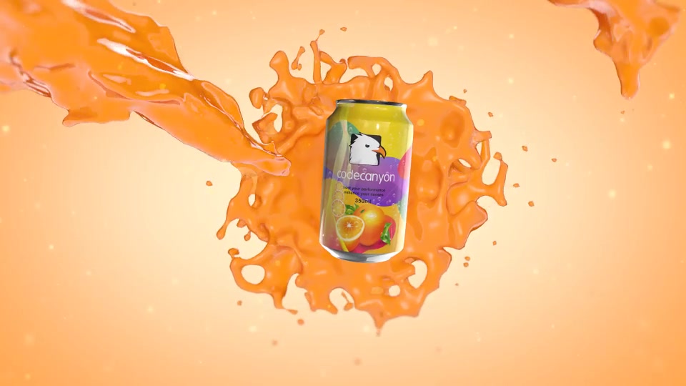 Download Orange Juice Splash With Can Element 3D Videohive 23485947 ...