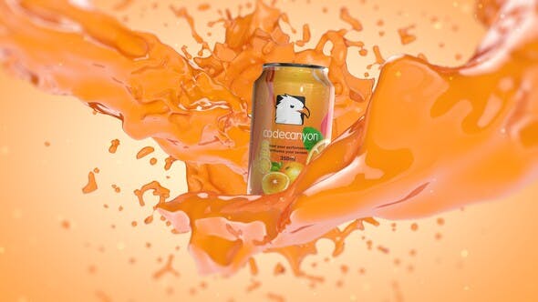 Orange Juice Splash With Can Element 3D - 23485947 Download Videohive
