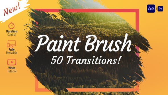 Paint Brush Transitions - Videohive Download 31434194