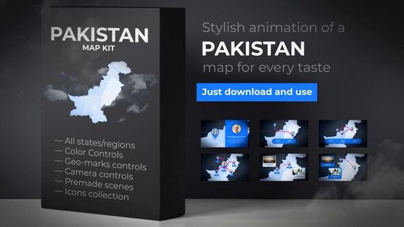 Pakistan Map Islamic Republic of Pakistan Map Kit - Videohive 24234085 Download