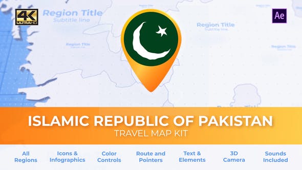 Pakistan Map Islamic Republic of Pakistan Travel Map - 29936093 Videohive Download