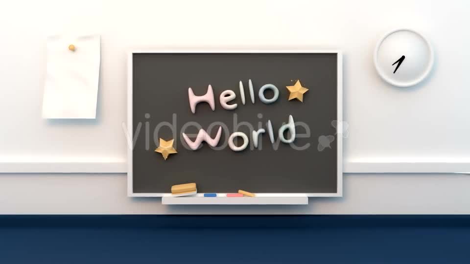 Paper Craft Flying In Front Of Chalk Board - Download Videohive 15490120