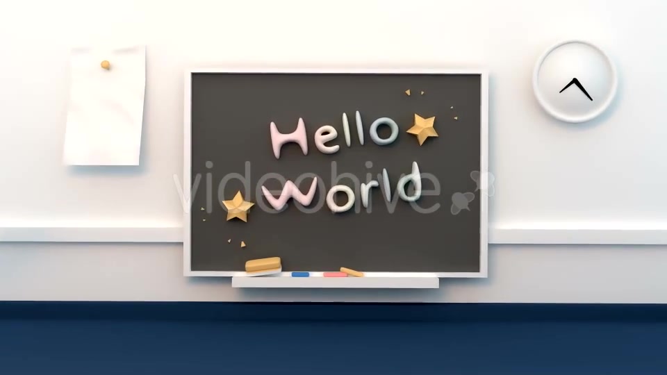 Paper Craft Flying In Front Of Chalk Board - Download Videohive 15490120