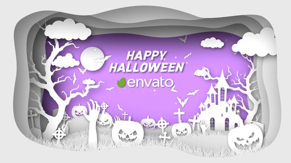 Paper Cut Halloween Wishes - Download 34291649 Videohive