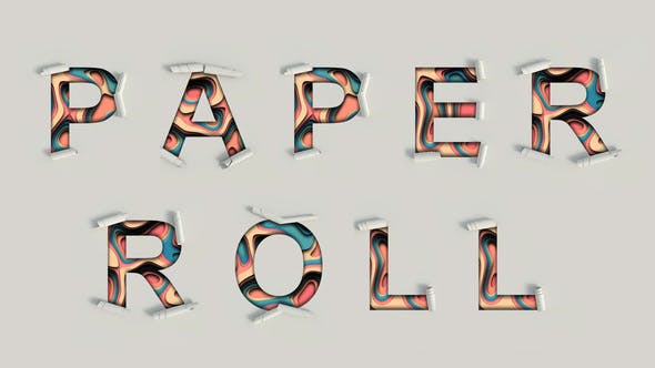 Paper Cut Roll Up Text Typeface - 24635186 Videohive Download
