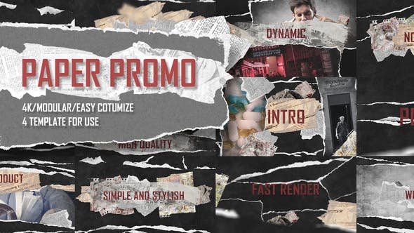 Paper Promo/ Stomp Typography/ Torn Newspaper Promotion/ Social Presentation Intro/ Drum Beat Rhythm - 22564714 Download Videohive