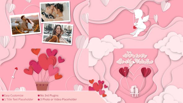 Papercut Valentine Day Greetings - Videohive 35754420 Download