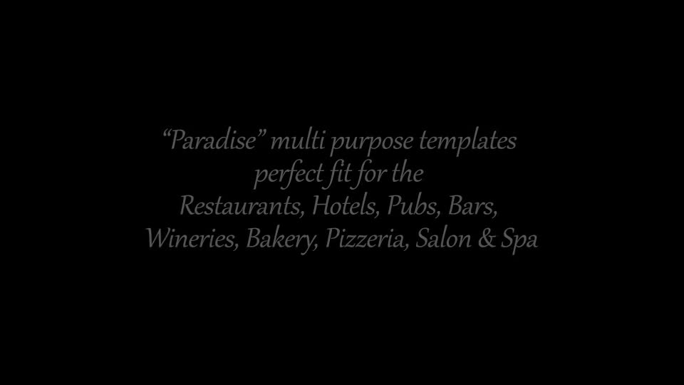 Paradise Templates for Restaurants Hotels Bars - Download Videohive 7020270