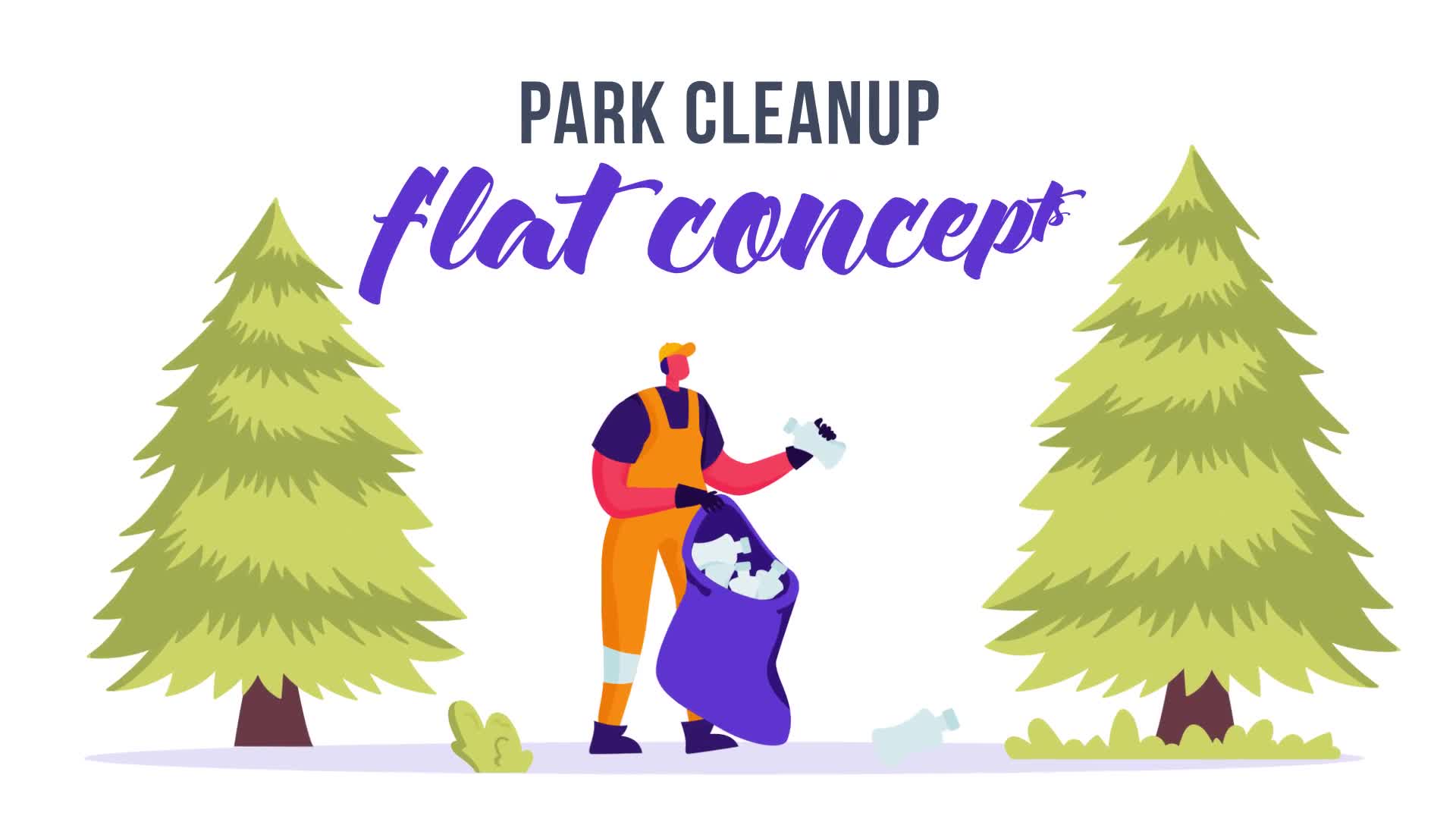 Park cleanup Flat Concept Videohive 33032368 After Effects Image 1