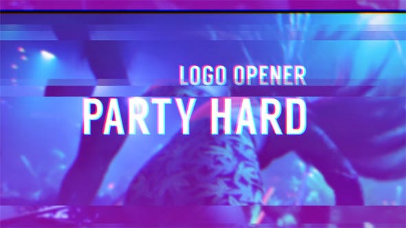 Party Hard Glitch Logo Opener - 11366107 Videohive Download