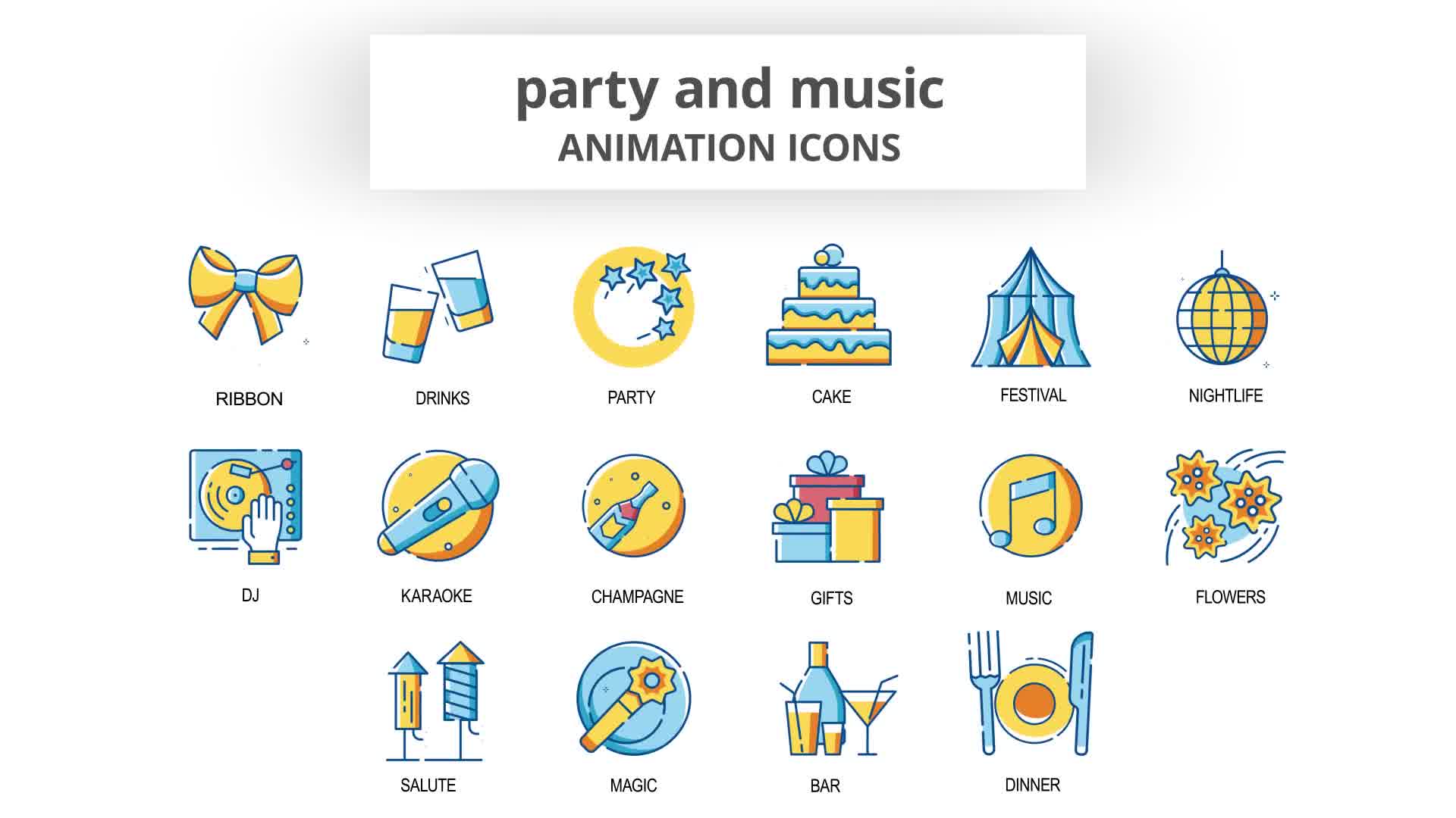 Party & Music Animation Icons Videohive 30260926 After Effects Image 10