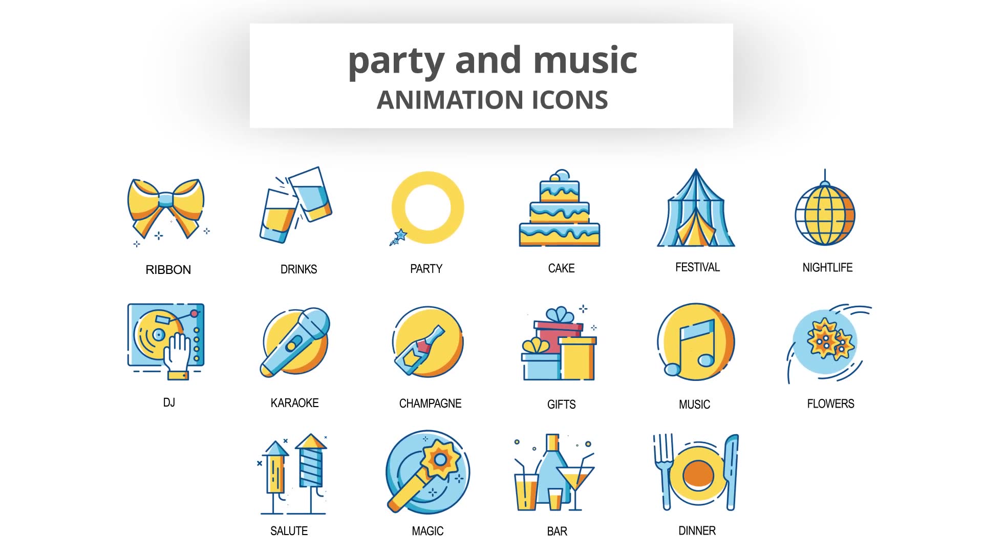 Party & Music Animation Icons Videohive 30260926 After Effects Image 6