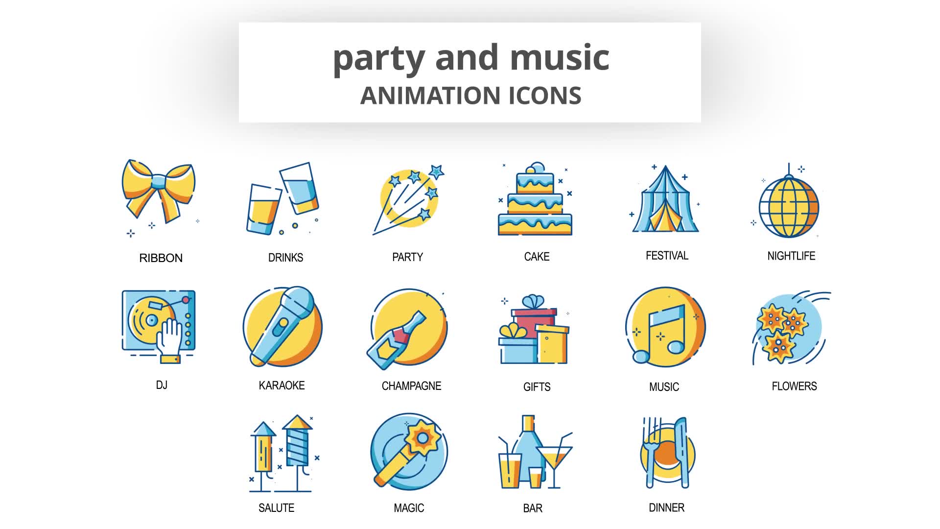 Party & Music Animation Icons Videohive 30260926 After Effects Image 7